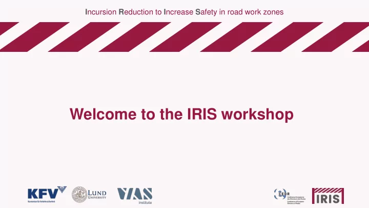 welcome to the iris workshop the consortium partners