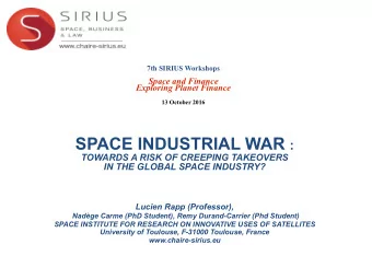 Scope  of the study  Facts  Findings  Increasing number of Strategies of ' buy and build ' +