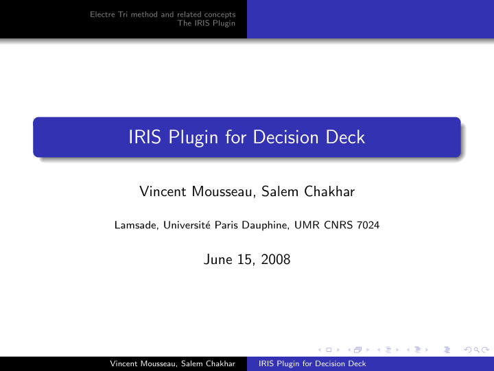 iris plugin for decision deck