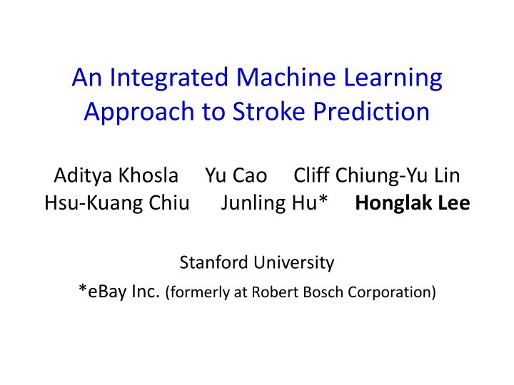 an integrated machine learning