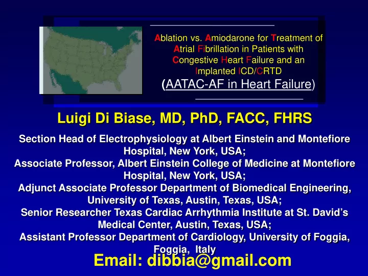 a blation vs a miodarone for t reatment of a trial