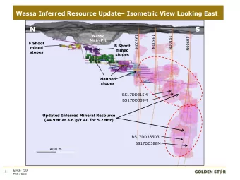 N  S  Wassa  19500N  19300N  19100N  18900N  Main Pit  F Shoot  B Shoot  mined  mined  stopes