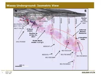 S  N  Wassa Main Pit  BS17DD014A  as at  Dec 31,  2017  Mother  19500N  19300N  19100N  18900N