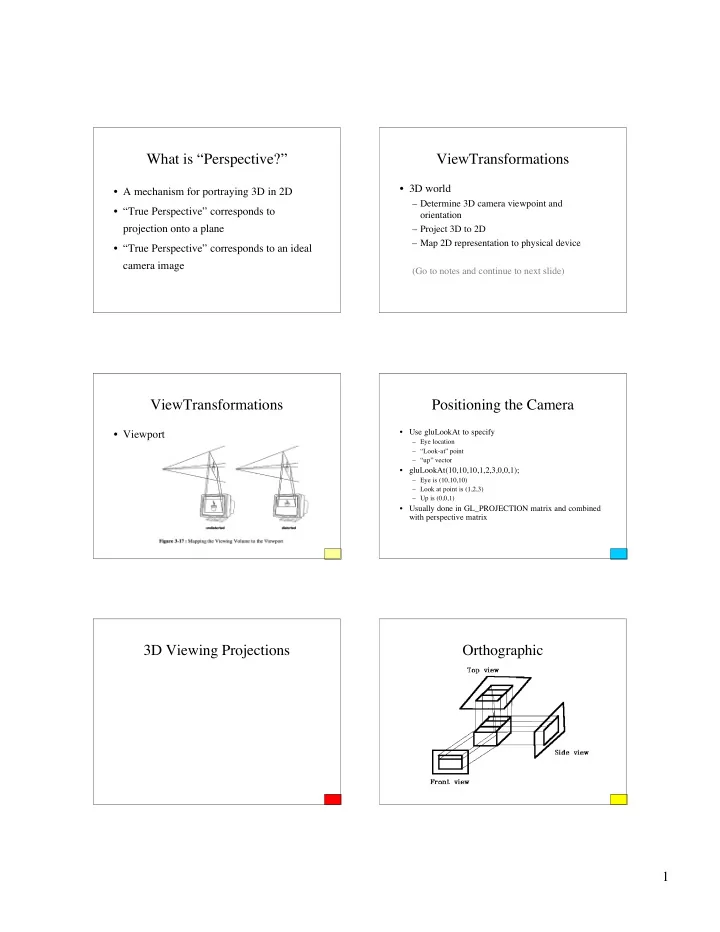 what is perspective viewtransformations