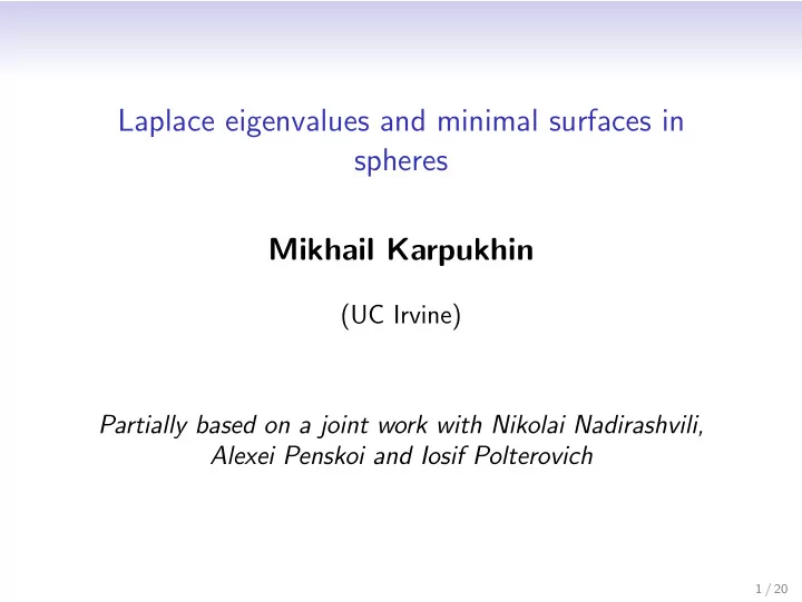 laplace eigenvalues and minimal surfaces in spheres