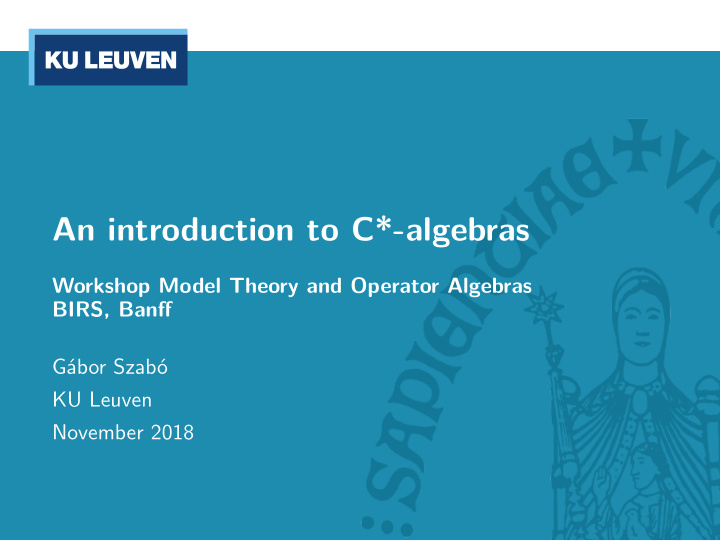 an introduction to c algebras