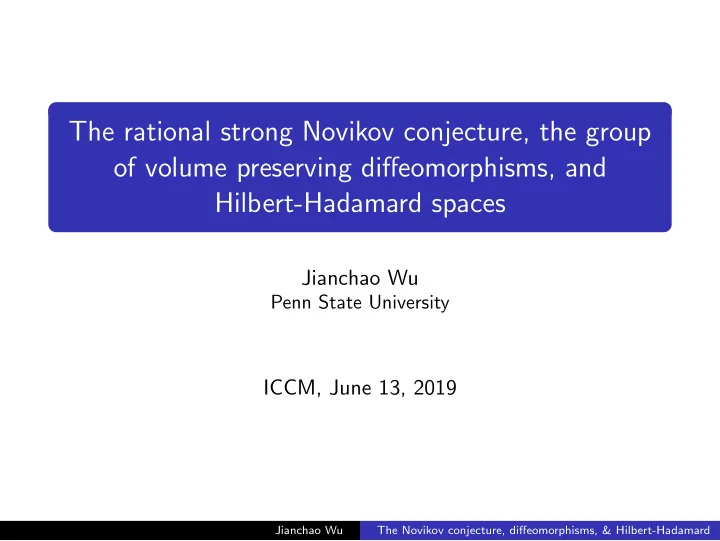 the rational strong novikov conjecture the group of