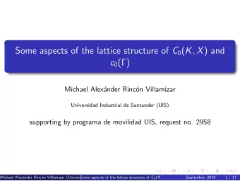 Some aspects of the lattice structure of C 0 ( K , X ) and c 0 ()  Michael Alex  ander Rinc