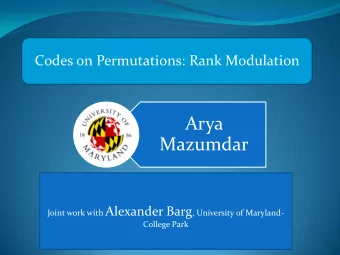Arya  Mazumdar Joint work with Alexander Barg , University of Maryland-  College Park  Flash memory