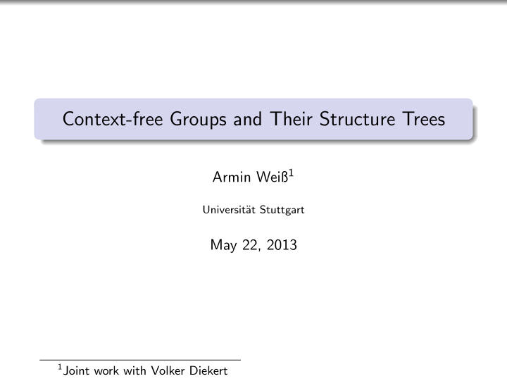 context free groups and their structure trees