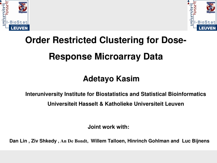 order restricted clustering for dose response microarray