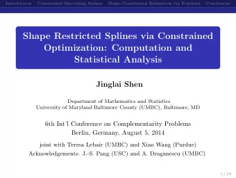 Shape Restricted Splines via Constrained  Optimization: Computation and  Statistical Analysis