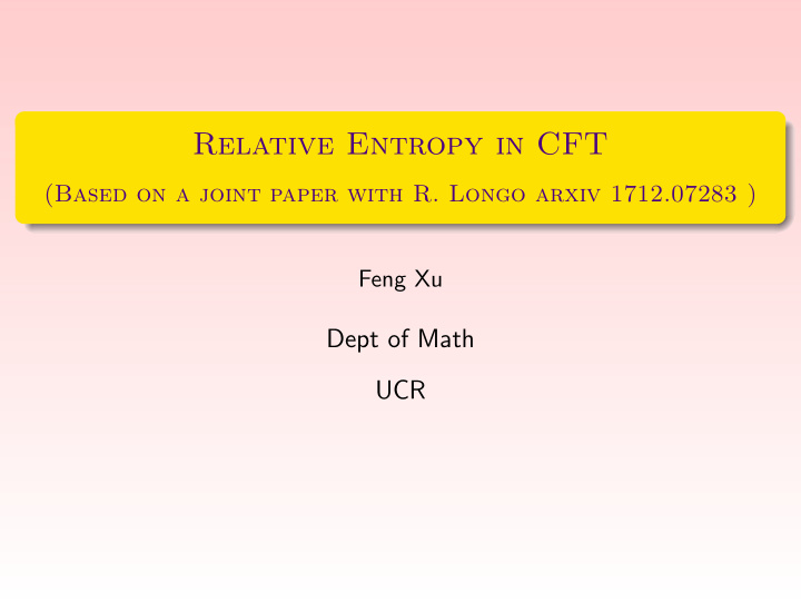 relative entropy in cft