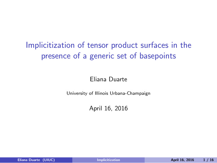 implicitization of tensor product surfaces in the
