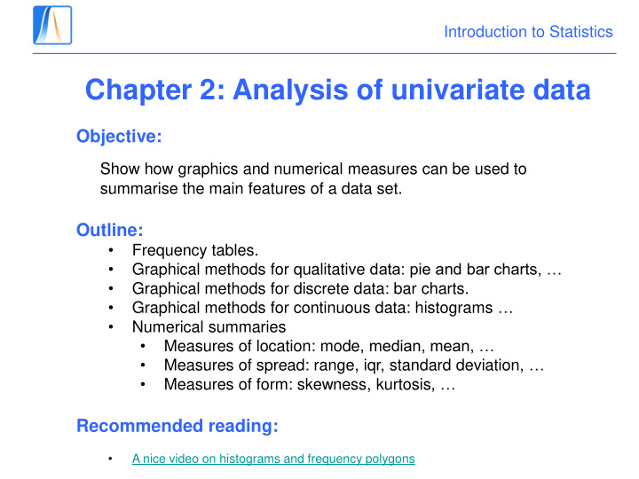 chapter 2 analysis of univariate data