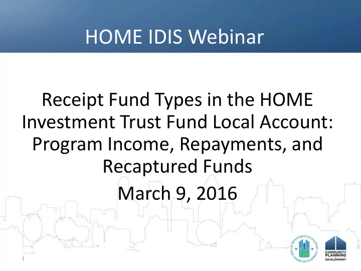 home idis webinar
