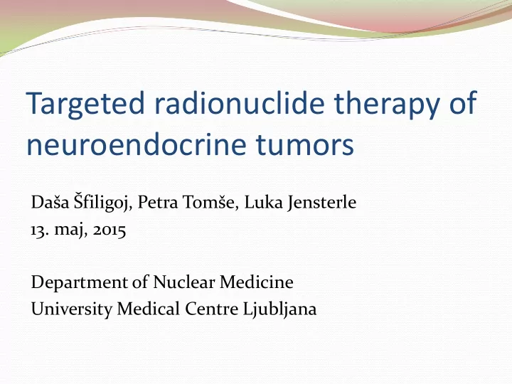 neuroendocrine tumors