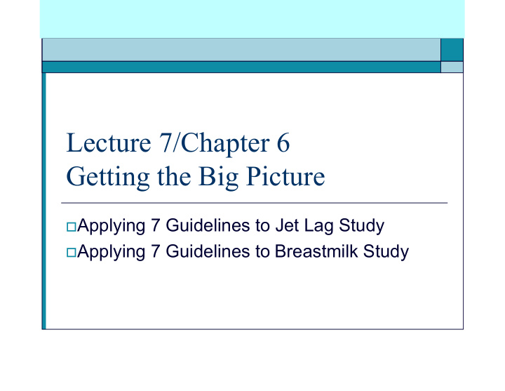 lecture 7 chapter 6 getting the big picture