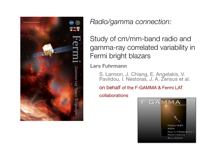 radio gamma connection study of cm mm band radio and