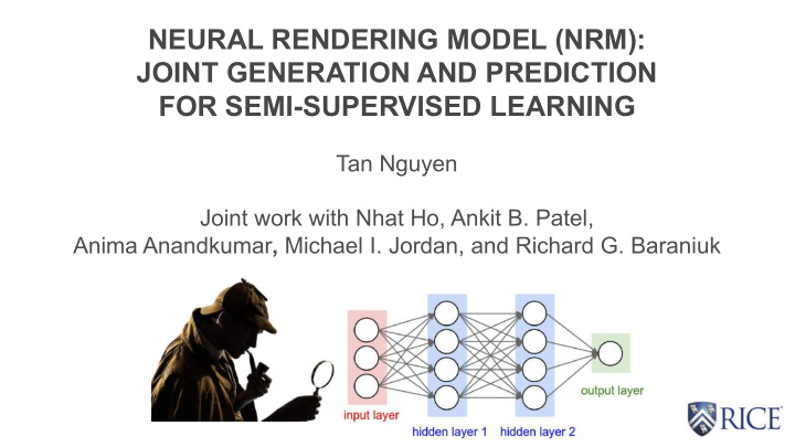 neural rendering model nrm joint generation and