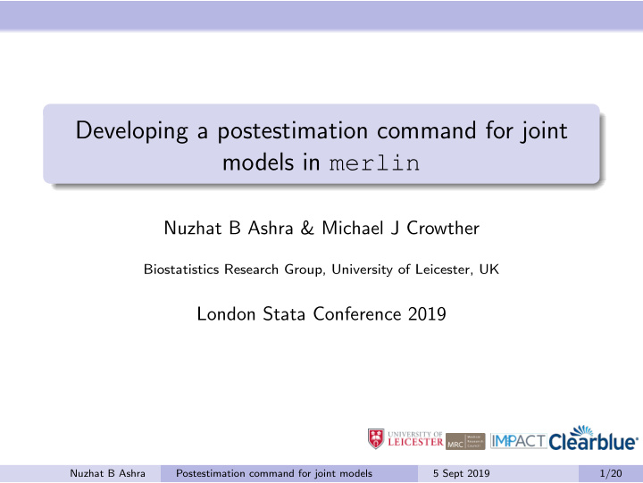 developing a postestimation command for joint models in