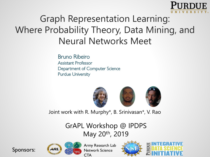 graph representation learning where probability theory
