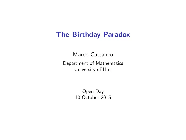 the birthday paradox