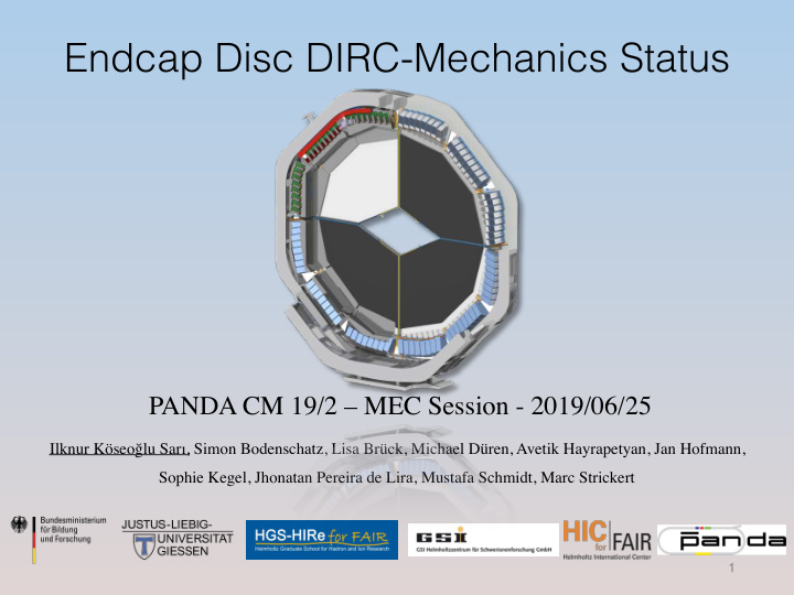 endcap disc dirc mechanics status