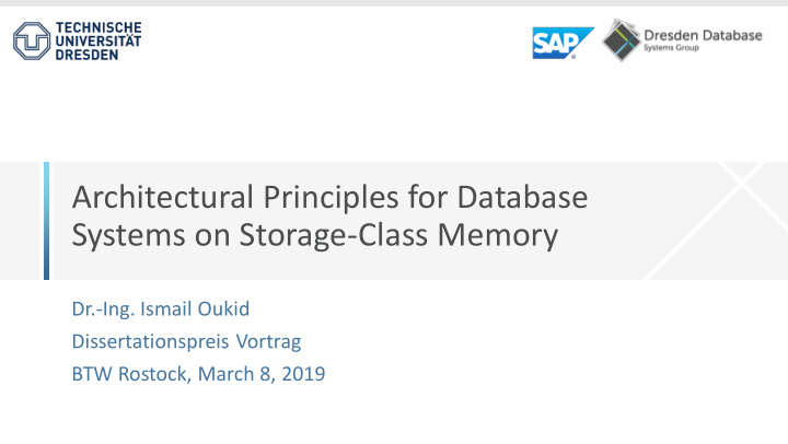 architectural principles for database systems on storage