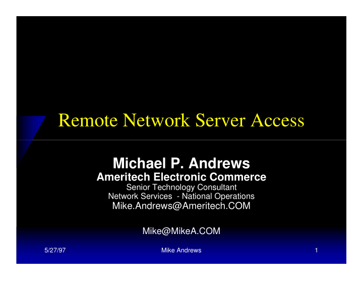 remote network server access