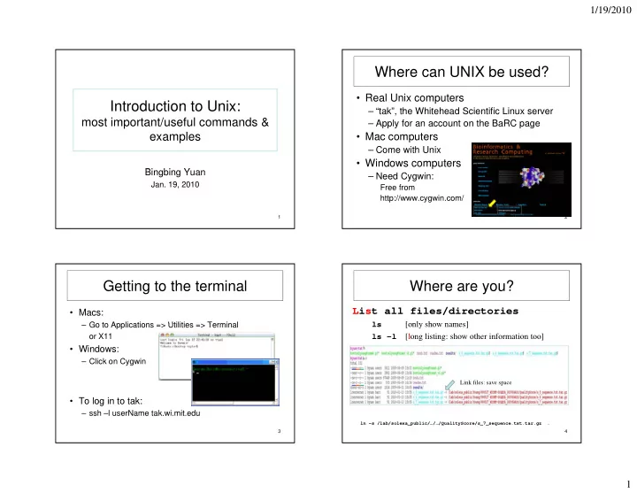 where can unix be used