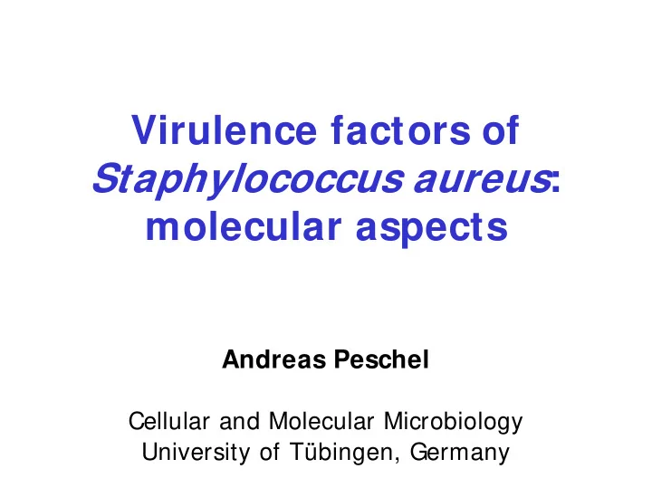 mammalian skin the staphylococcal ecosystem