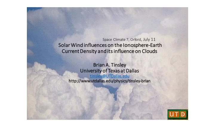 current density and its influence ce on clouds