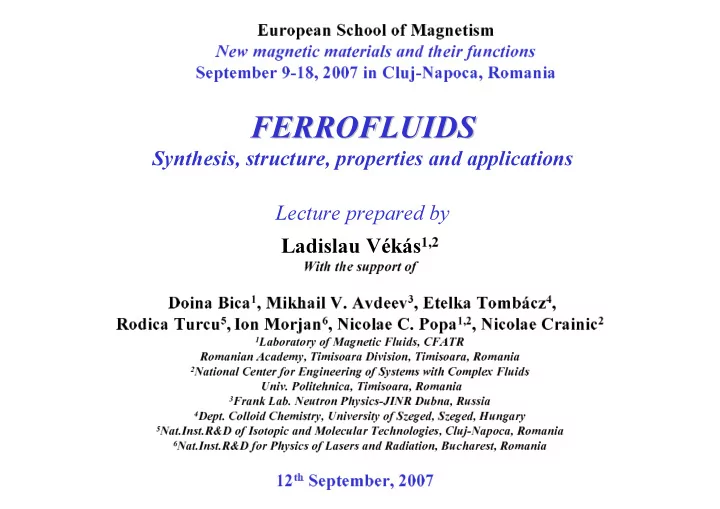 ferrofluids ferrofluids