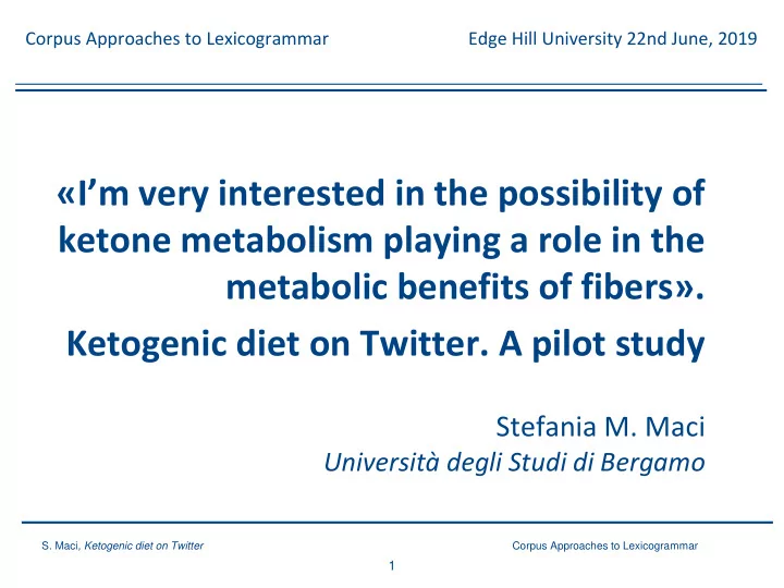 i m very interested in the possibility of ketone