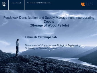 Feedstock Densification and Supply Management Incorporating  Depots  (Storage of Wood Pellets)