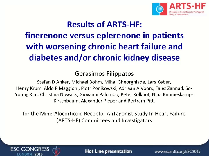 results of arts hf finerenone versus eplerenone in