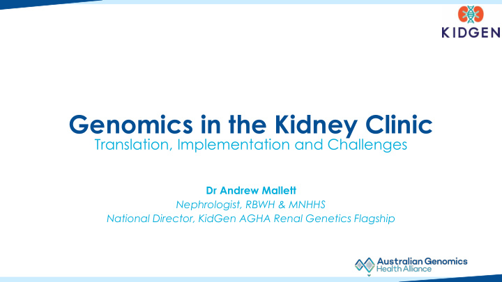 genomics in the kidney clinic