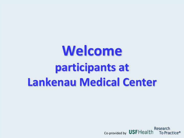 welcome