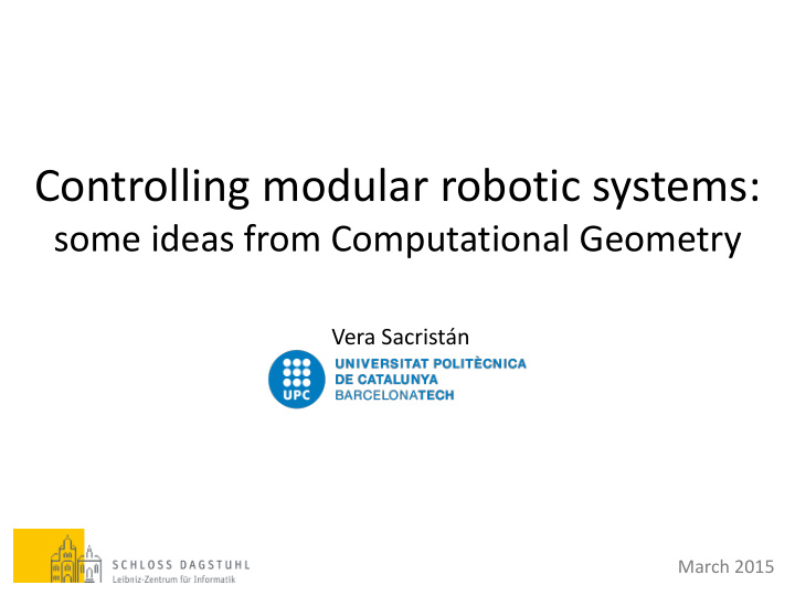 controlling modular robotic systems