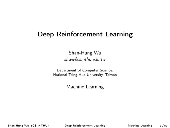 deep reinforcement learning