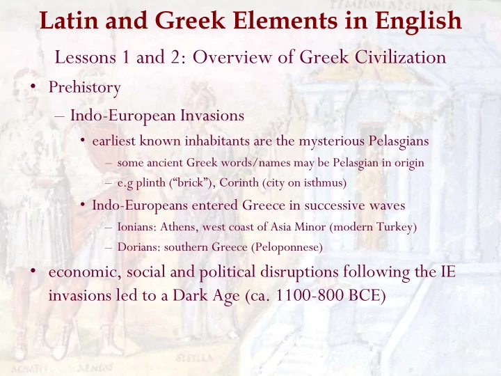 latin and greek elements in english