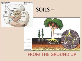 SOILS   FROM THE GROUND UP  Soils defined: (simple)  A mixture of mineral matter, organic