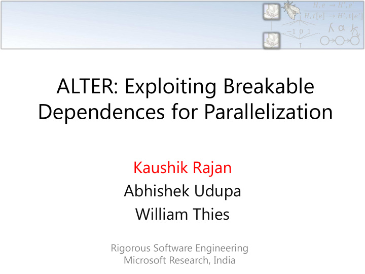 dependences for parallelization