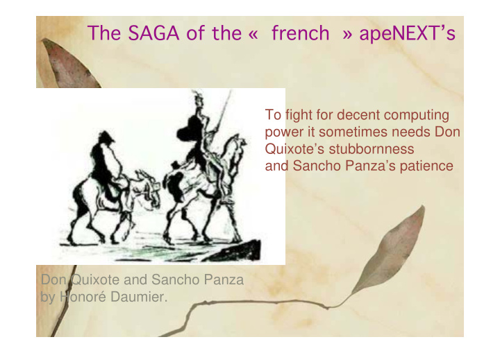 the saga of the french apenext s