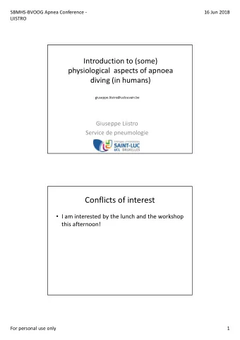Conflicts of interest  I am interested by the lunch and the workshop  this afternoon!  For