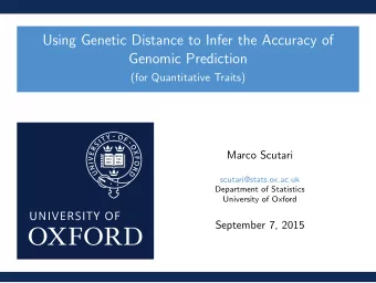 Using Genetic Distance to Infer the Accuracy of  Genomic Prediction  (for Quantitative Traits)