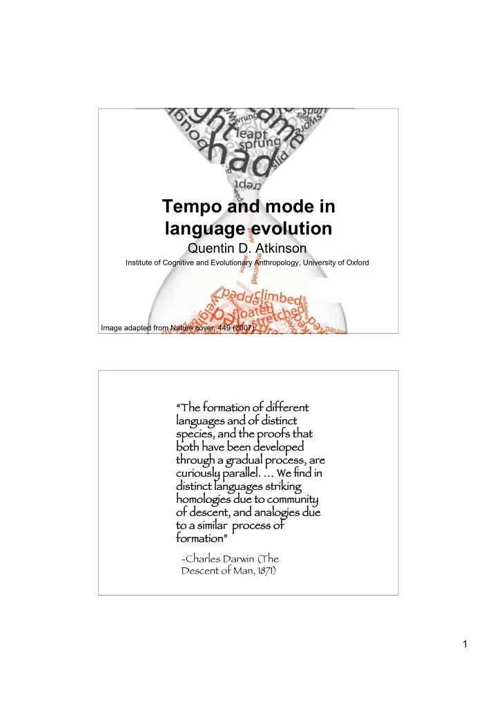tempo and mode in language evolution