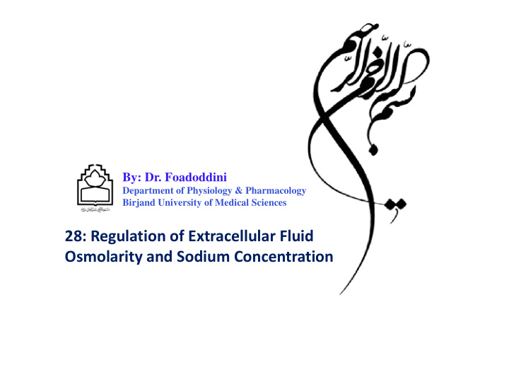 28 regulation of extracellular fluid osmolarity and