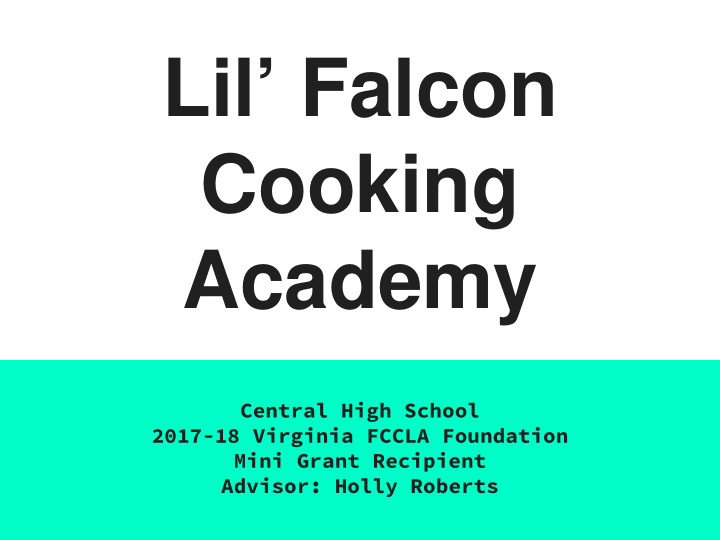 lil falcon cooking academy